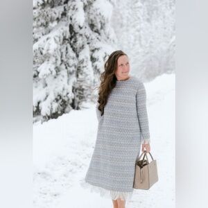Dainty Jewells Blue Tweed Midi Dress